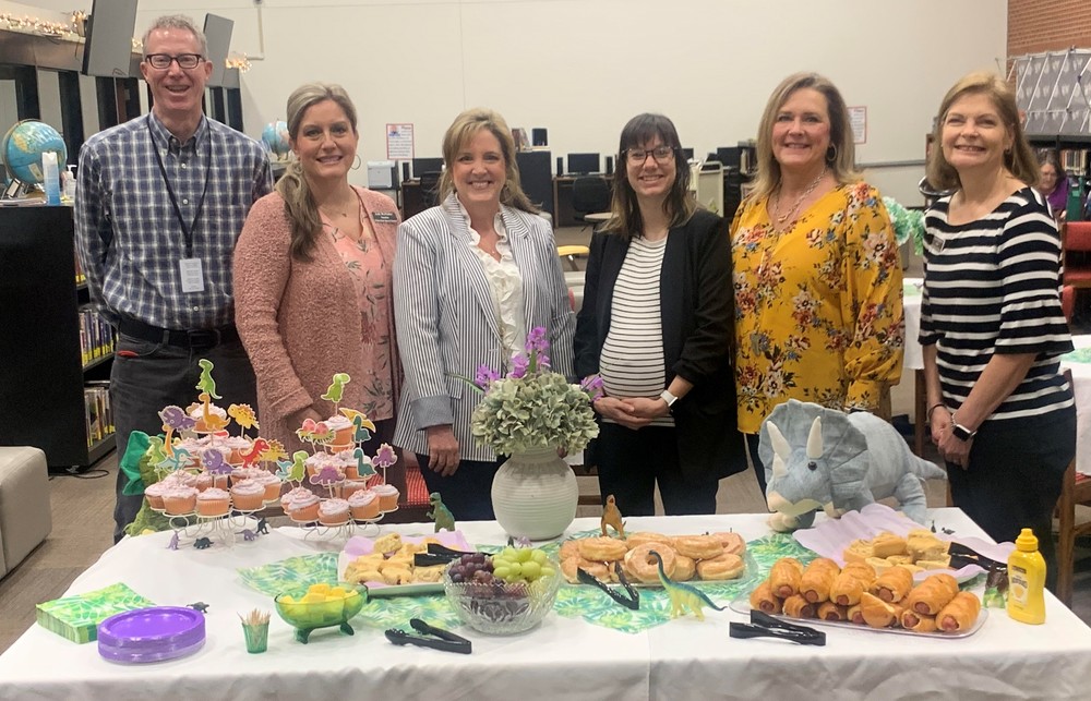 The Math Department hosted a lovely baby shower for Mrs. Hollowell.
