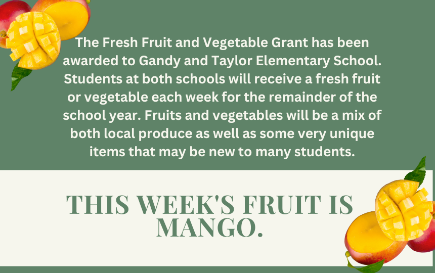 Gandy and Taylor Elementary Schools Awarded the Fresh Fruit and Vegetable Program Grant Taylor