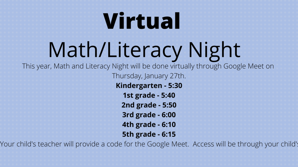 VIRTUAL Math/Literacy Night