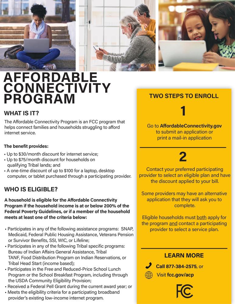 Affordable connectivity program flyer hardin elementary
