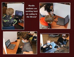 Students Coding in the Library