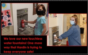 Demonstrating Hardin's Touch-less Water Fountain