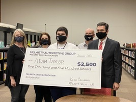 White Hall High School Senior, Adam Taylor, awarded the McClarty Drives Education Scholarship