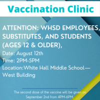 White Hall School District to hold a Vaccination Clinic on August 12th