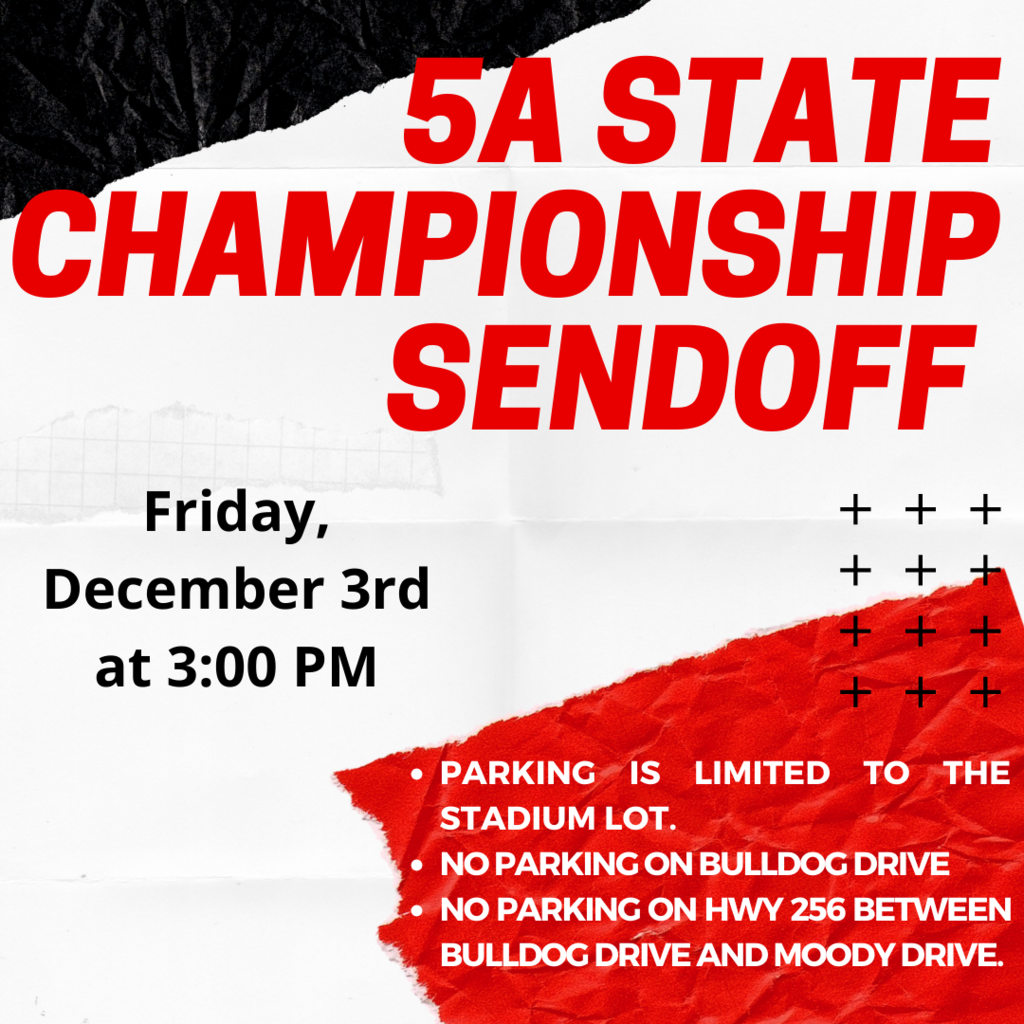 5A State Championship Sendoff--December 3rd at 3:00PM. 