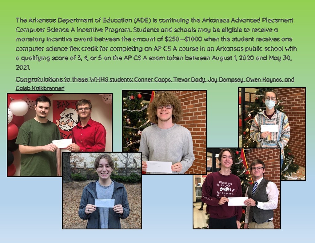 Arkansas Advanced Placement Computer Science A Incentive Program  Award Winners.