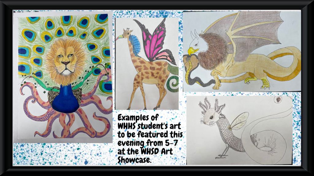 Examples of WHHS students' art work.