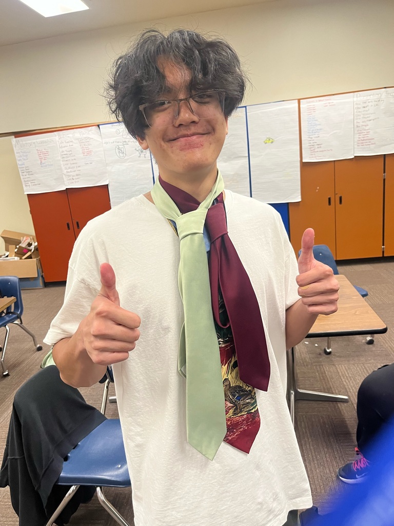 Students participate in Tie-A-Tie Tuesday during RTI.