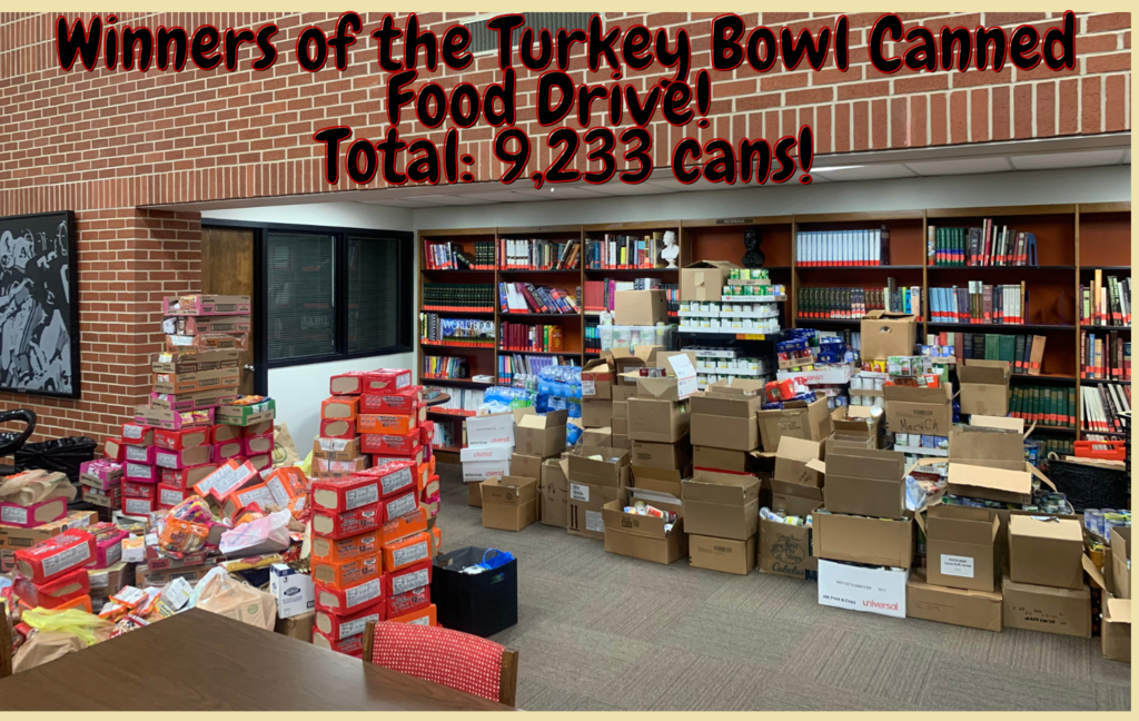 WHH is the winner of the Turkey Bowl Canned Food Drive!