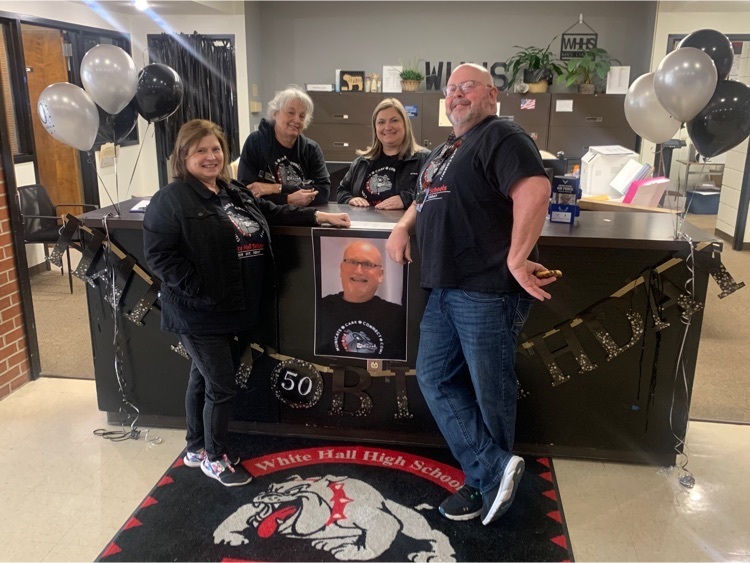 the office has been decorated to "celebrate” Mr. Sullivan turning 50!