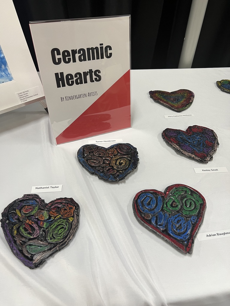 Kindergarten ceramic hearts