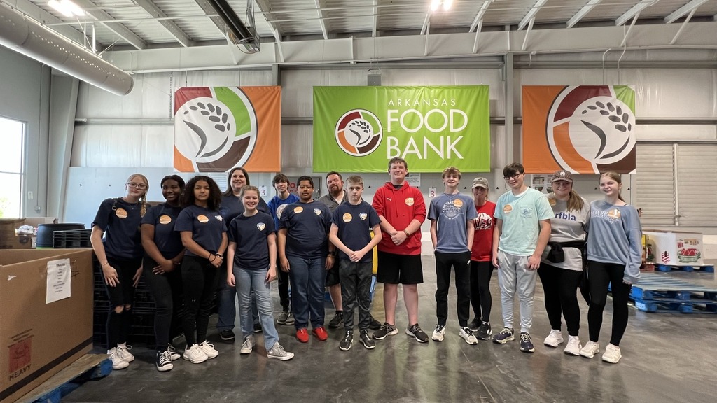 WHMS FBLA volunteer with the AR Food Bank